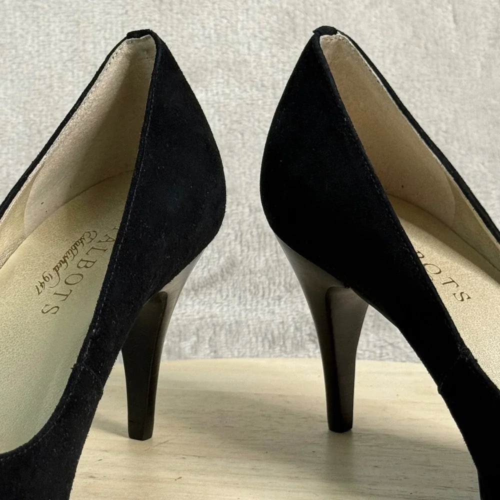 Talbots Womens‎ Black Suede Almond Toe Stiletto Pumps Heels Size 6B